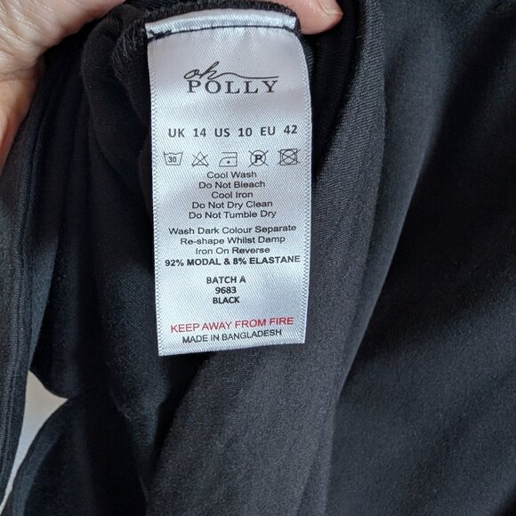 Oh Polly Devi black mini dress long sleeve sweetheart Size 10 LBD Club Party - Picture 11 of 11